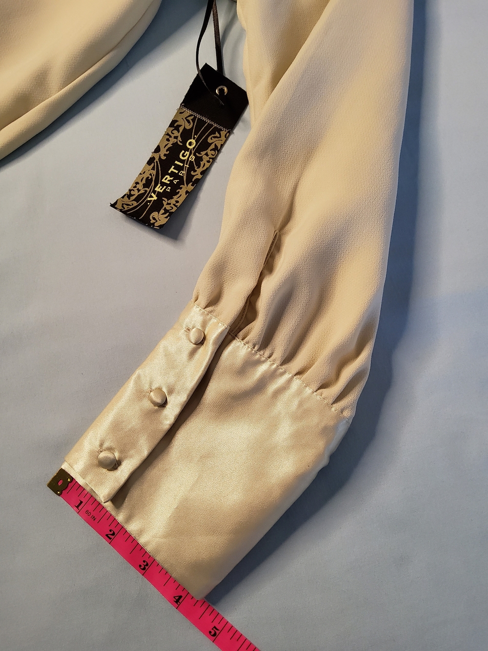 Vertigo PARIS Cream Satin-Trim Dress - Picture 10 of 16